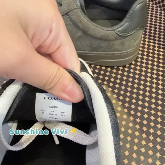 NEW COACH Women's High Line Sneaker Charcoal/Black CW970 us8 - Picture 5 of 12